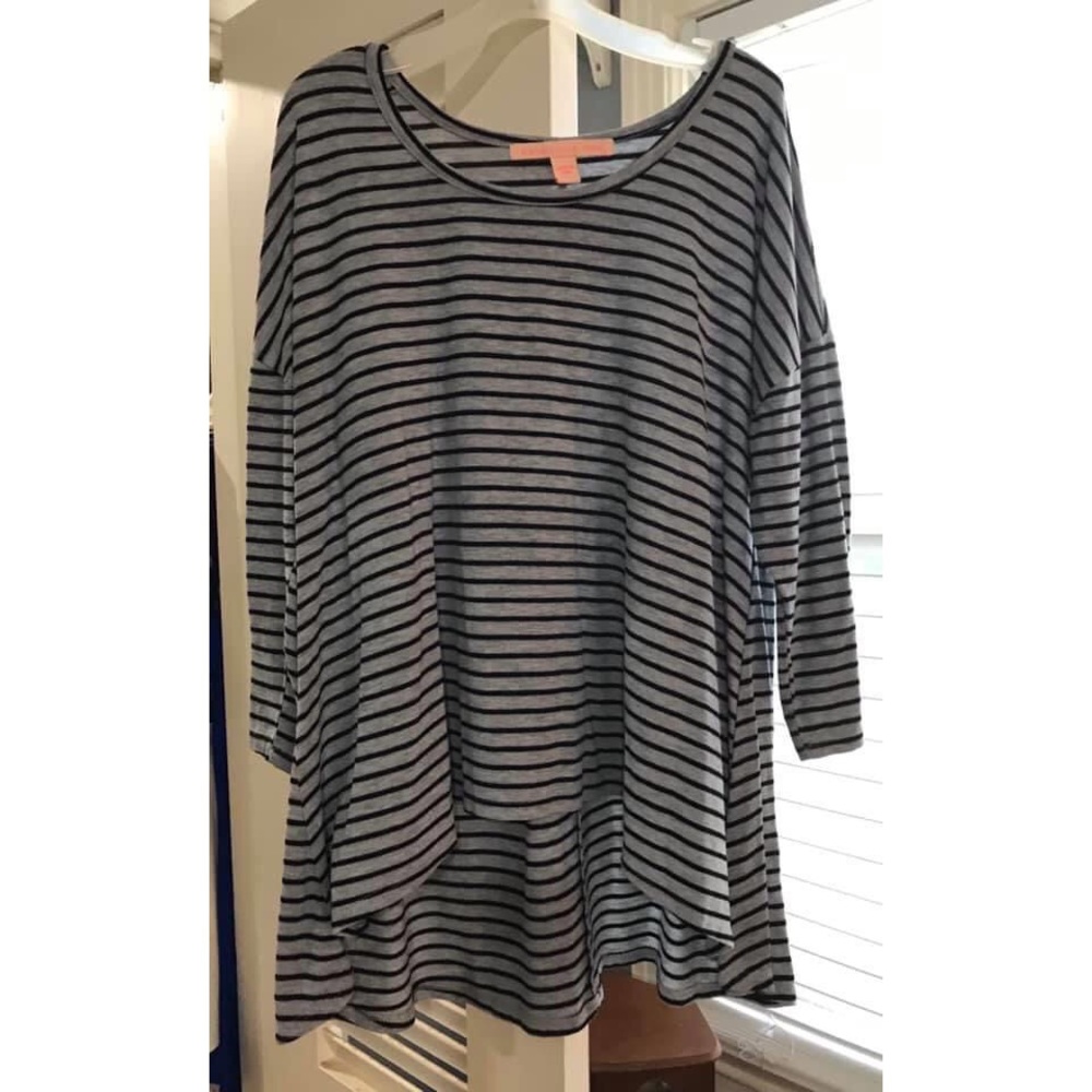 Casual grey, striped shirt